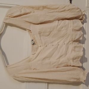 Peasant Top/Blouse Cream Color American Eagle